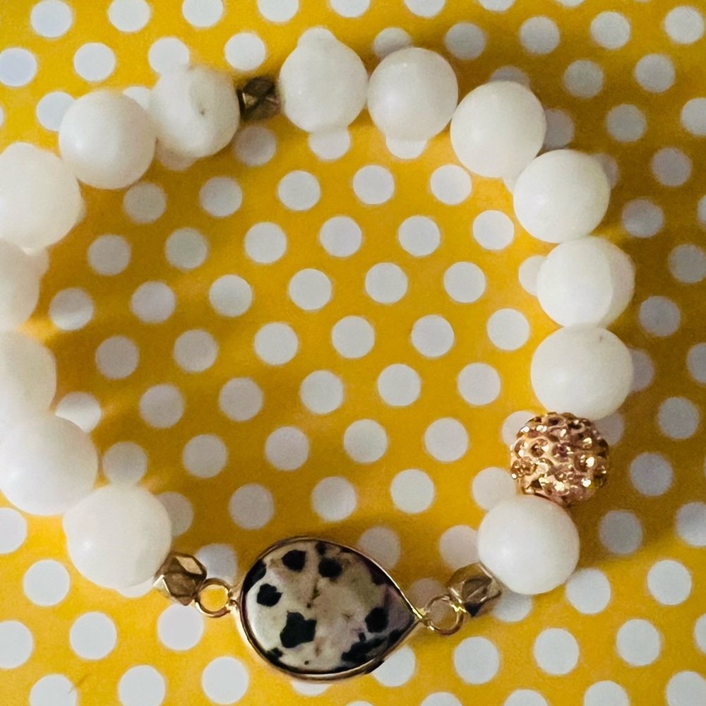 60. Dalmation Jaspar & stone Bracelet